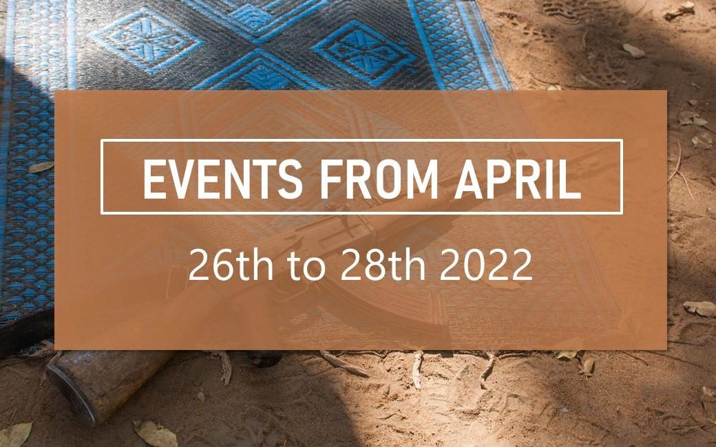 Events from April 26th to 28th 2022
