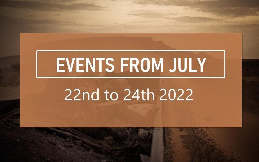 Events from july 22nd to 24th 2022
