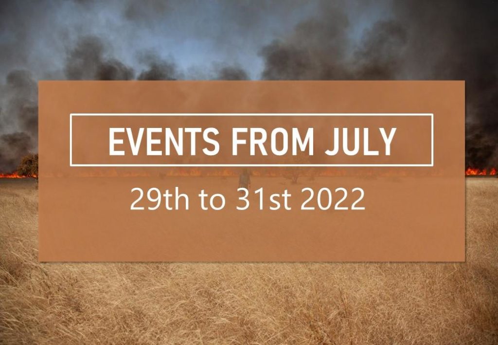 Events from july 29th to 31st 2022