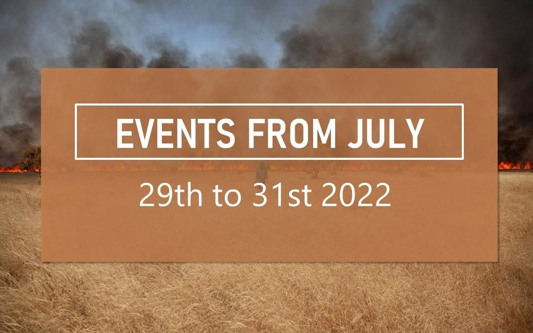 Events from july 29th to 31st 2022