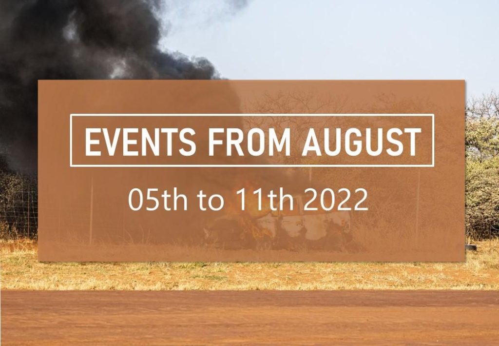 Events from august 5th to 11th 2022