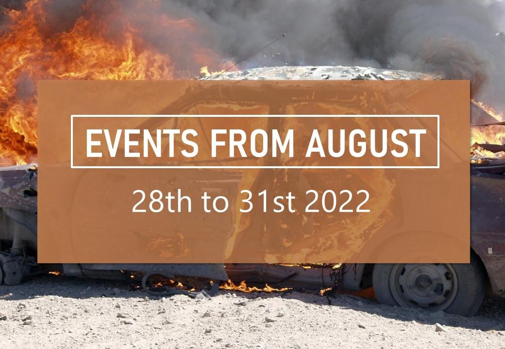 Events of the week from august the 28th to the 31st.