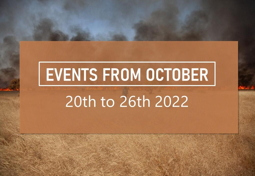 events of the week from October 20th to the 26th